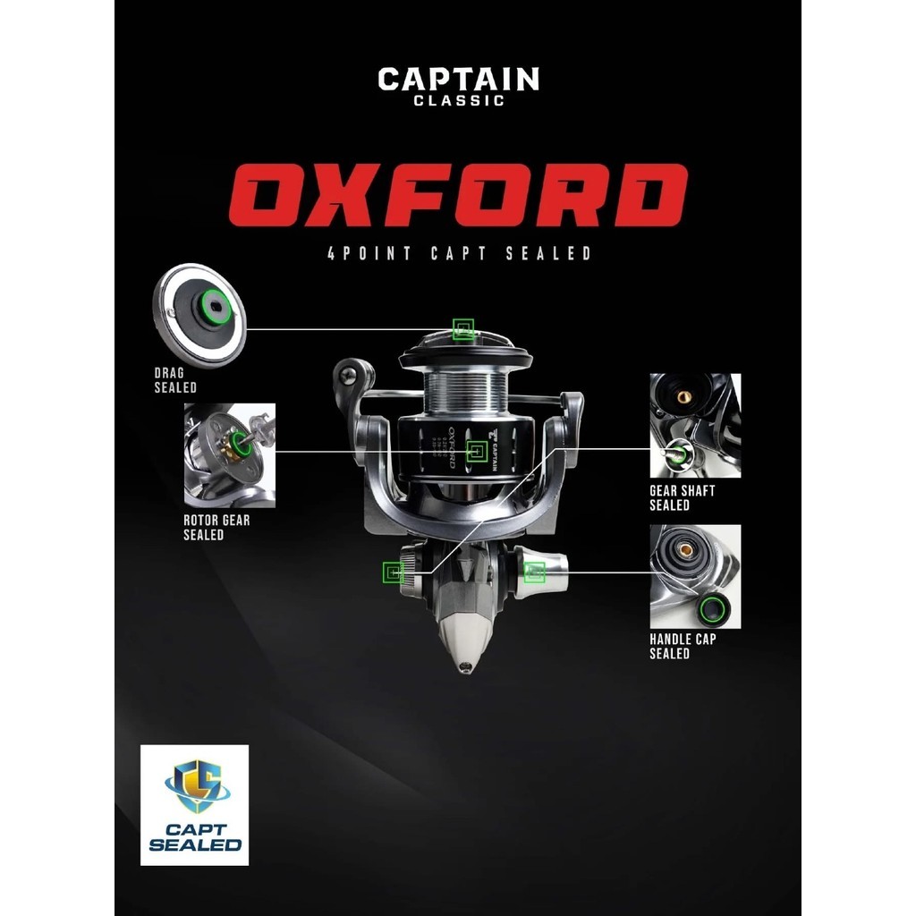 REEL SPINNING CAPTAIN OXFORD 1000 2000 3000 4000 6000 POWER HANDLE SALTWATER ONE WAY CLUTCH