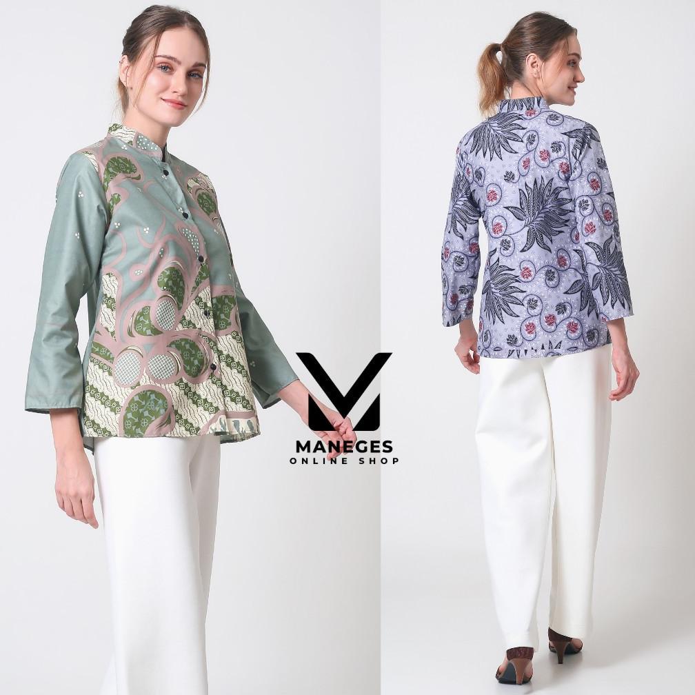 PREMIUM ATASAN BATIK KERJA WANITA MODERN || BLOUSE SERAGAM KANTOR MURAH || BATIK KERJA WANITA || BLO