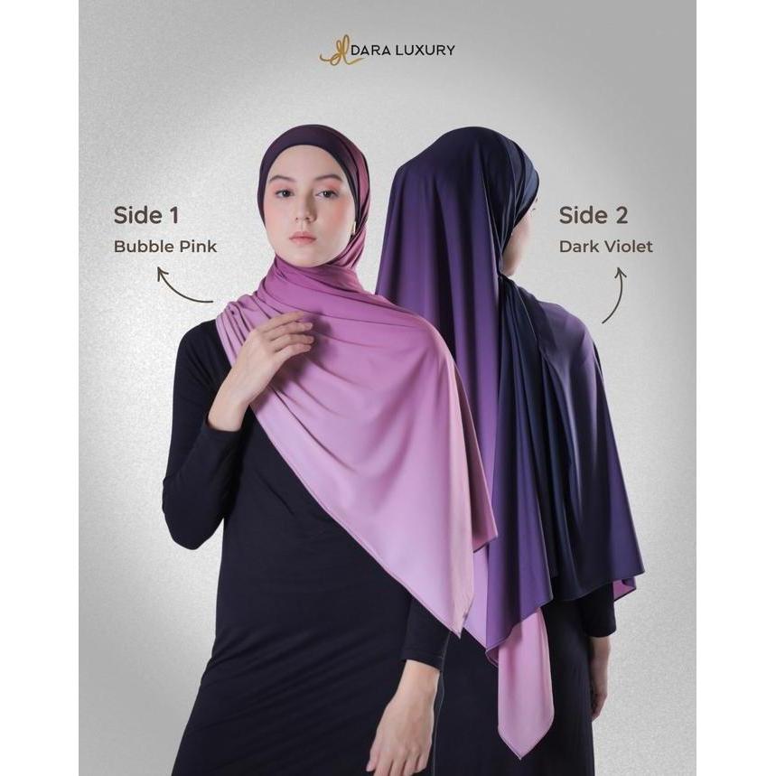 Dara Luxury | Pashmina Gradient | Jilbab Gradasi Jersey | Hijab Modis Bolak Balik Pertama Indonesia