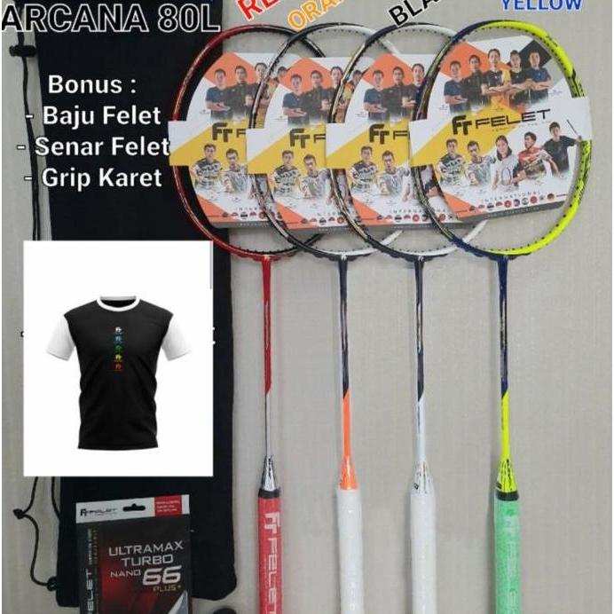TERBARU - Raket Badminton FELET ARCANA 80 L / FELET ARCANA 80L Komplit ORIGINAL