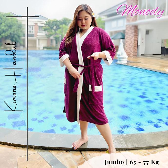 Handuk Kimono Dewasa JUMBO Polos / 65-77kg / Baju Handuk / Jubah Mandi wanita