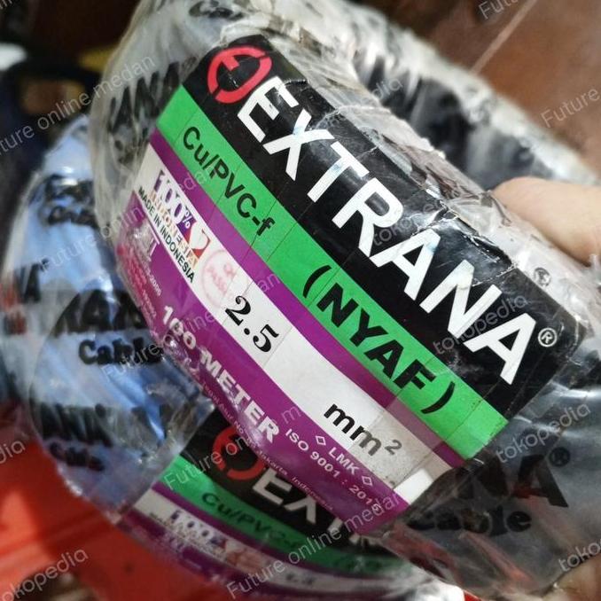 TERMURAH - Nyaf 1 x 2,5 mm extrana 1 rol 100m kabel listrik isi satu serabut