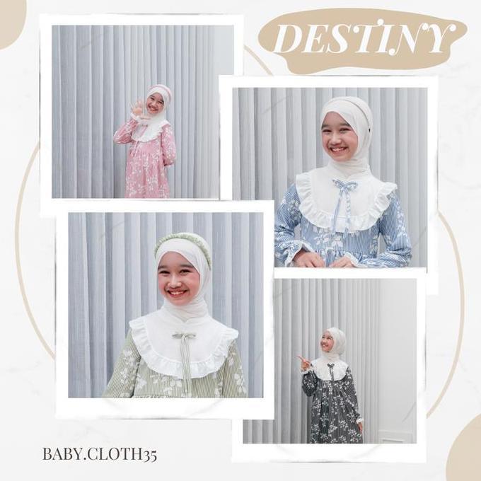 GAMIS ANAK DESTINY SMLXL BABY.CLOTH UNTUK UMUR 3-14 TAHUN baju muslim  panjang  remaja  cewek  tangg