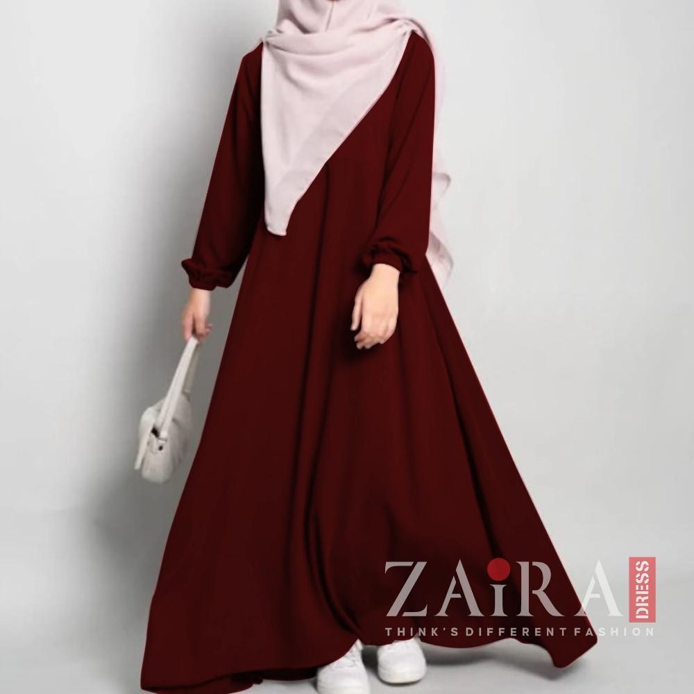 Zairadress Abaya Turkey lengan Karet/ Basic Abaya Polos / Wanita lengan karet Line A