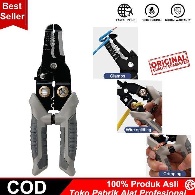 PAPPITSON Tang Tukang Listrik Multifungsi Alat Tang Crimping Listrik Profesional