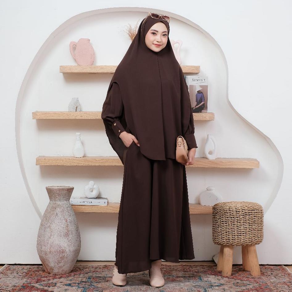 TERBARU Esyhi - Sabrina Gamis Abaya Set Khimar Dress Series Syar'i Haji dan Umroh Abaya Daily Busui 