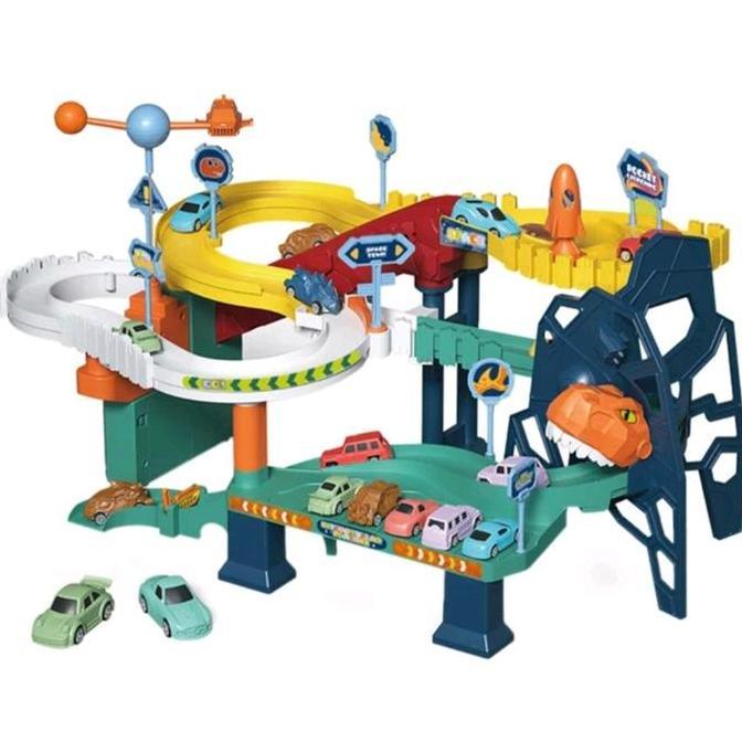 [capt] Mainan Mobil Mobilan Anak Rel Lintasan Mobil Petualangan Orbit Dino - Dino Space Orbit Toys