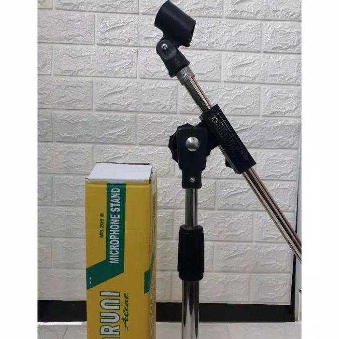 Allthebest- stand mic pendek MARUNI free holder mic (warna crome/stainless
