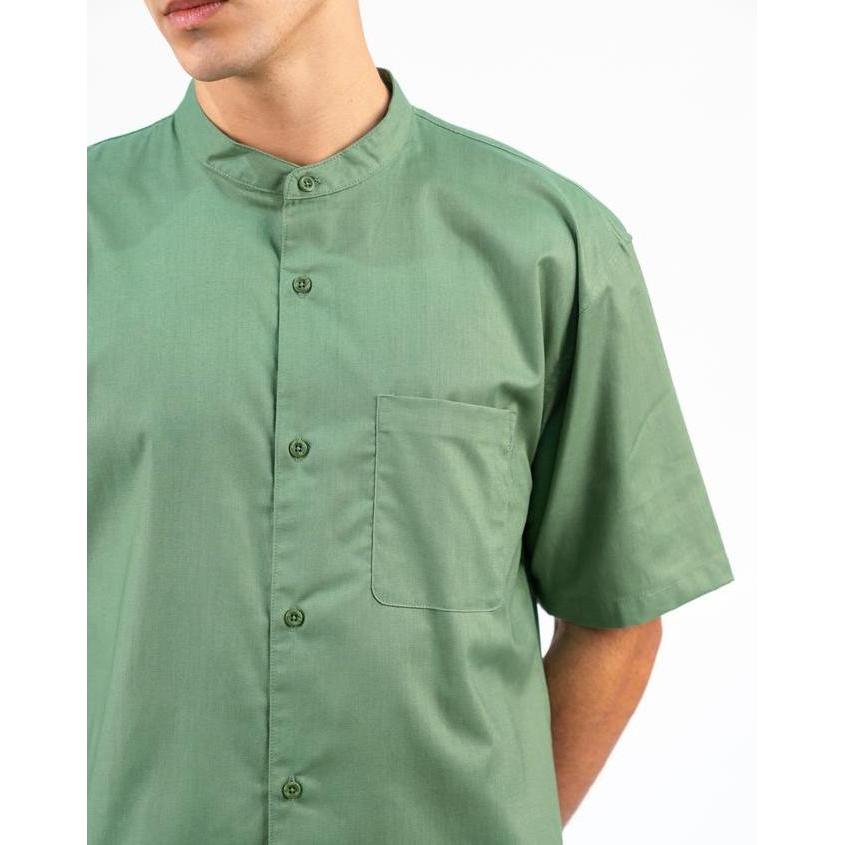 Erigo Shanghai Short Sleeve Basic Farhan Sage Green - Kemeja Koko Lengan Pendek Unisex