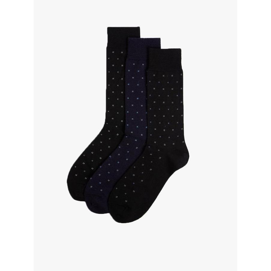 M&S - Kaos Kaki Pria - 3 Pack Merino Wool Rich Socks - Grey Mix