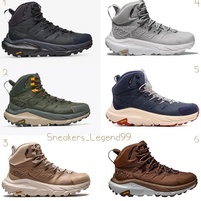 Sepatu Gunung Boot Hoka One Kaha Vibram Gore-Tex Cream Grey Premium terlaris