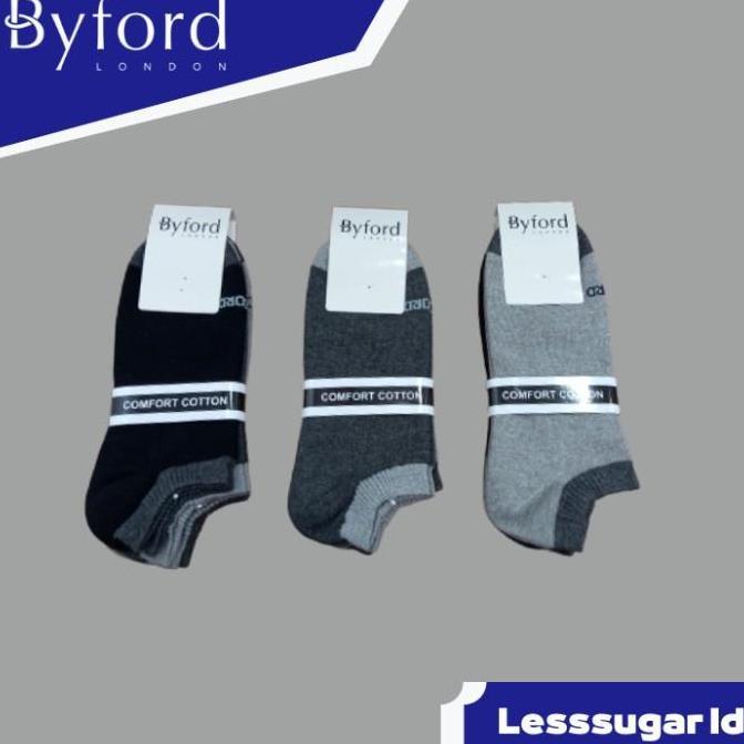 BYFORD Kaos Kaki Pria Ankle Isi 3 PCS Bahan Katun