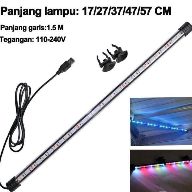 Lampu Aquarium Lampu LED Celup Aquarium Lampu Penerangan Akuarium Lampu Tahan Air USB Tegangan Renda
