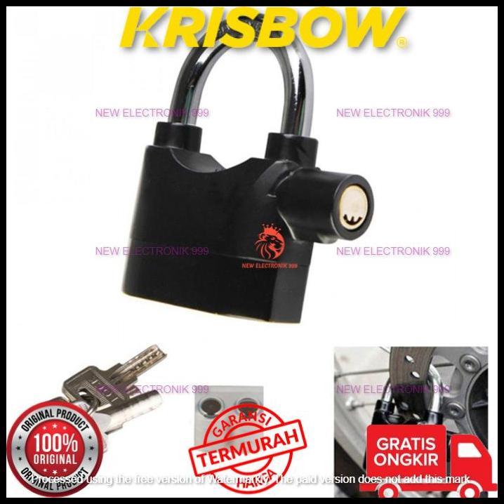 TERLARIS KRISBOW GEMBOK SEPEDA MOTOR PADLOCK ALARM HITAM PADLOCK ALARM BLACK 
