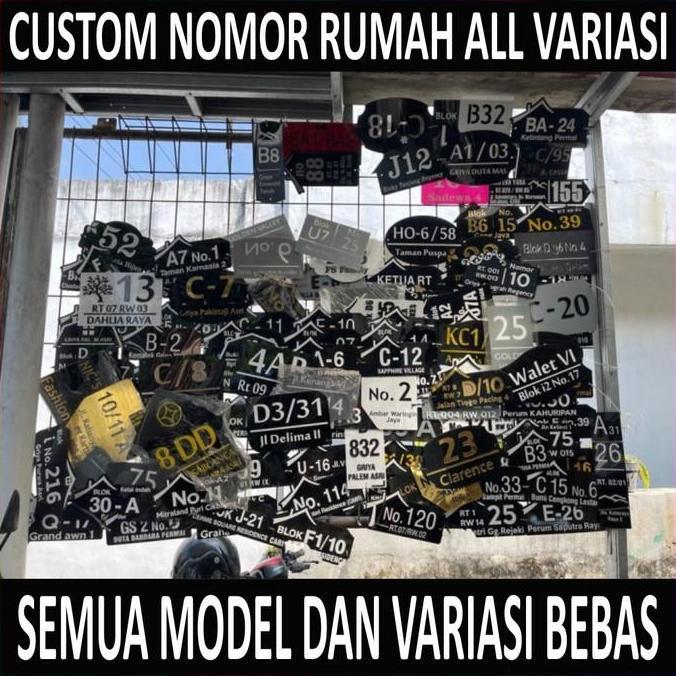 Custom Nomor Rumah Acrylic Plat Stainless Semua Model dan Varian