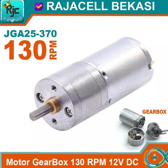 Motor DC Gearbox 12V 130Rpm Gear Box High Torque 20Kgcm Shaft 4mm
