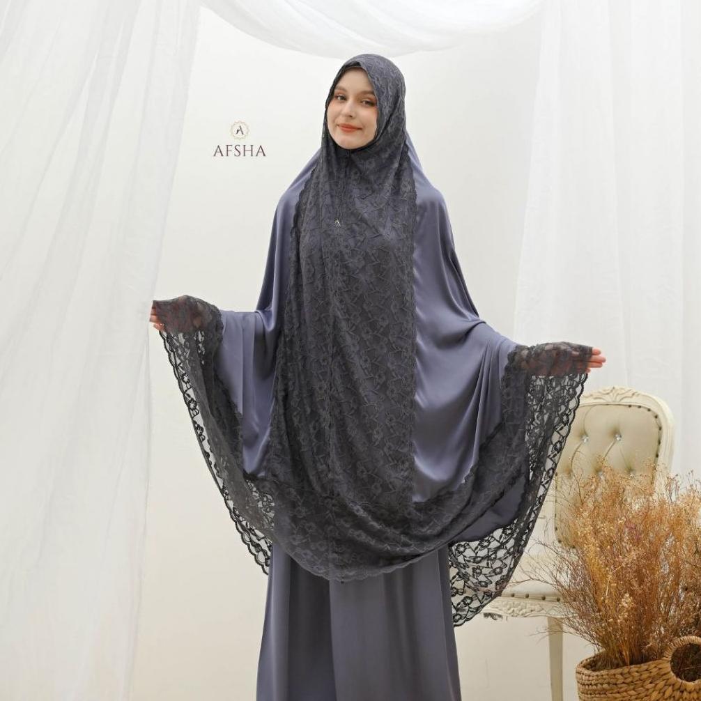 Afsha - Mukena 2In1 Dewasa Premium Silk Hampers With Box