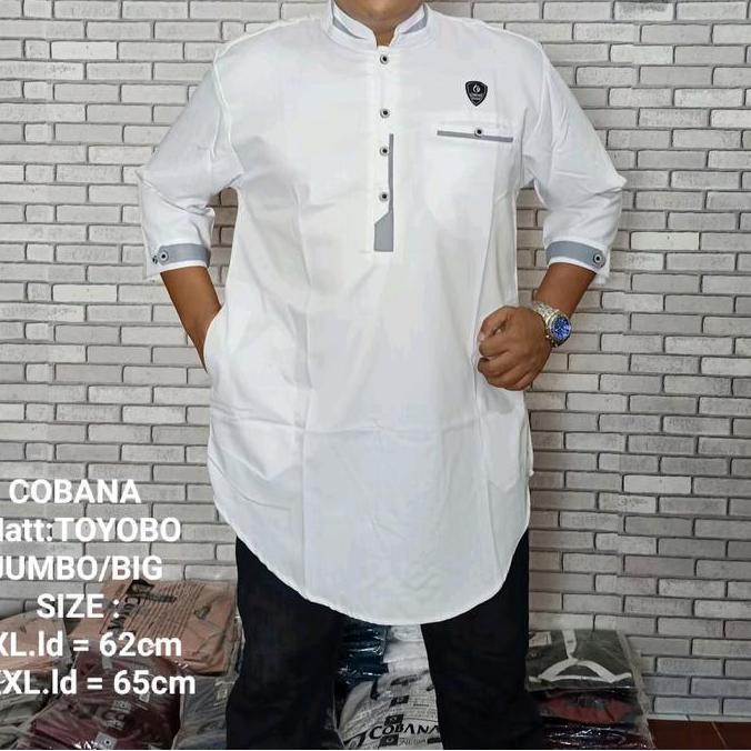 Cobana Moslem - Baju Koko Pria Ukuran Jumbo XXL XXXL Kurta Muslim Bahan Nyaman Lembut Tebal Toyobo D