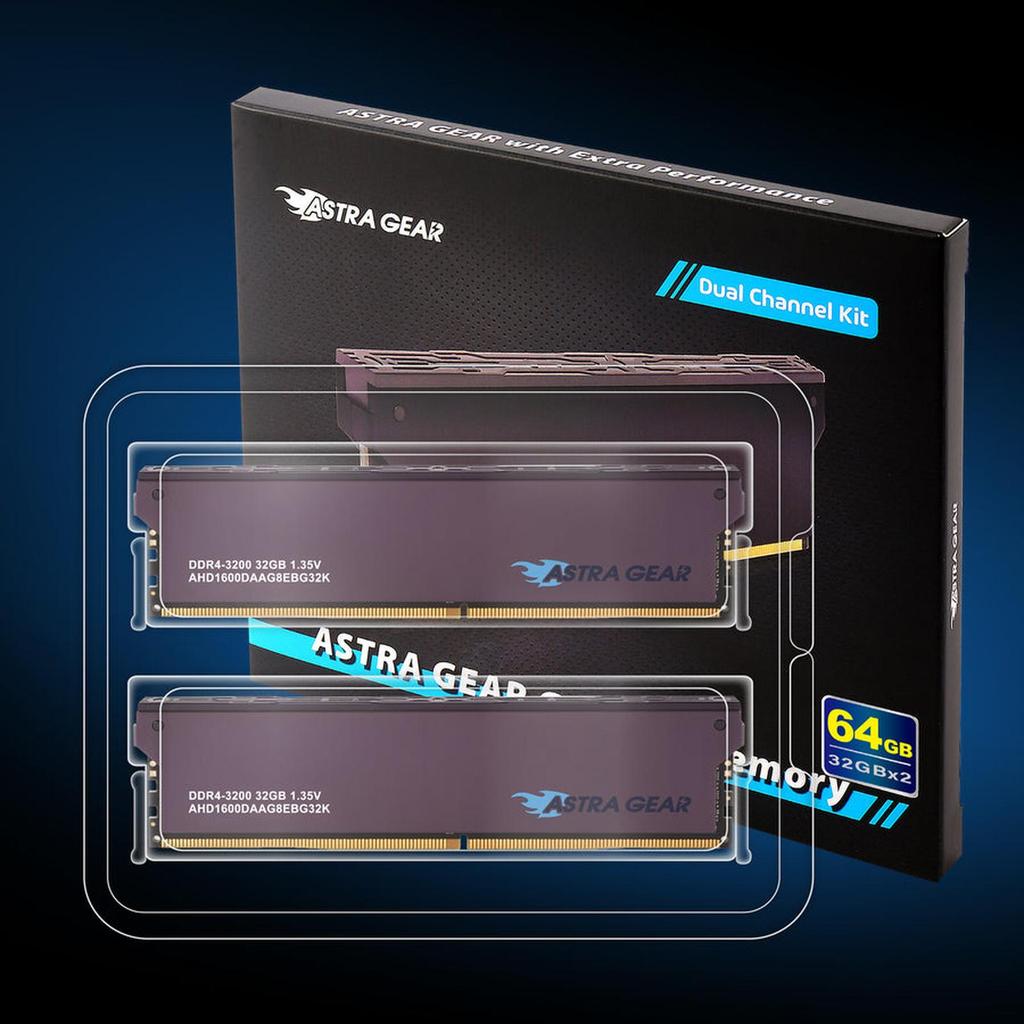 Memory Longdimm RAM Astra Gear Gaming DDR4 64GB (2 x 32GB) 3200MHz