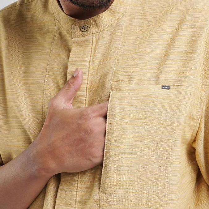 M.GEE Baju Muslim Koko Pria Lengan Pendek AZKA C068 Mustard