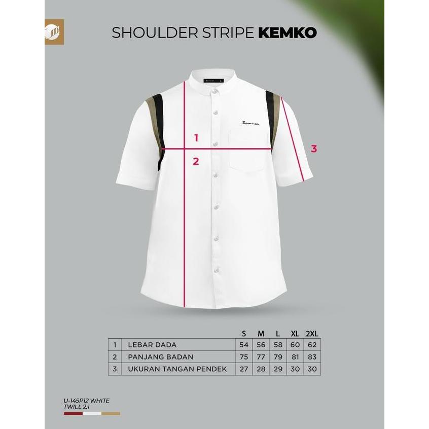 SAMASE Kemko Kemeja Koko Lengan Pendek 01U145P Twill Esembe Full Katun