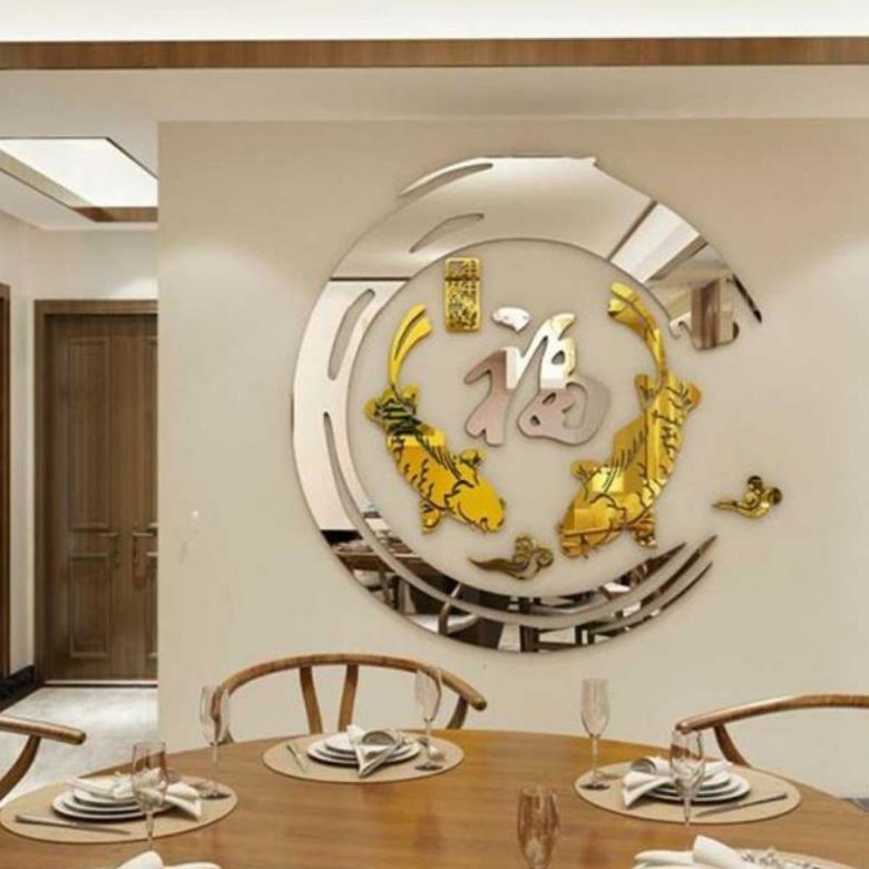 Diskon Imlek Stiker Akrilik Imlek Ikan Persegi Dan Bulat