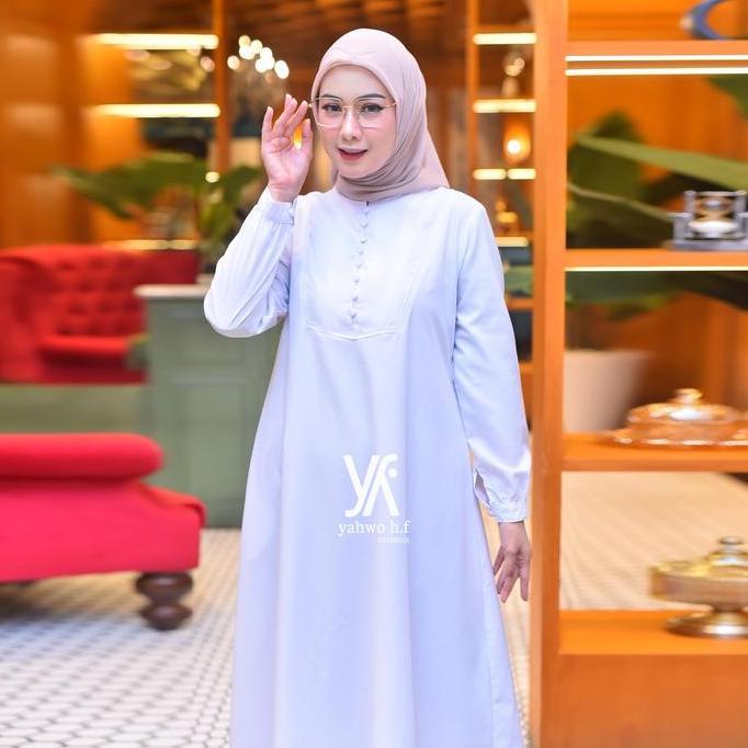 Gamis pns khaki wanita terbaru bahan toyobo-seragam PNS-ASN-pemda pdh guru-Busuy-Baju Dress Muslim D