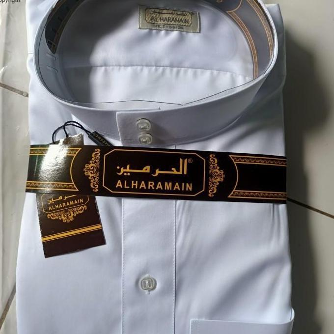 Gamis haramain impor viet polyster putih -jubah pria haramain polyster