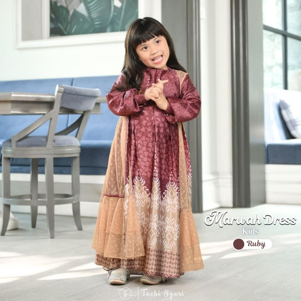 Tachi Syari Harmoni Cinta Family Set Motif Etnik Muslim Seragam Acara - Ruby