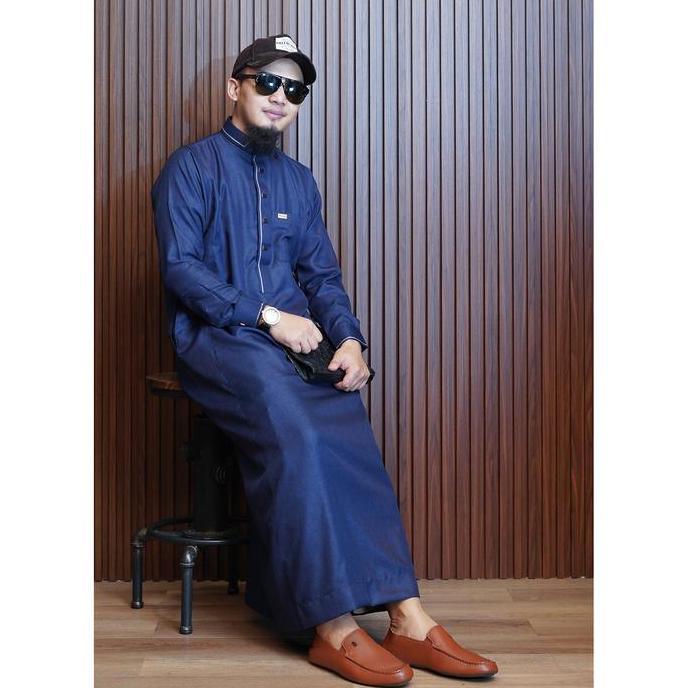 Jubah Series Thalhah | Jubah Gamis Bordir | Jubah Pria Dewasa Lengan Panjang | Jubah Kerah Kemeja