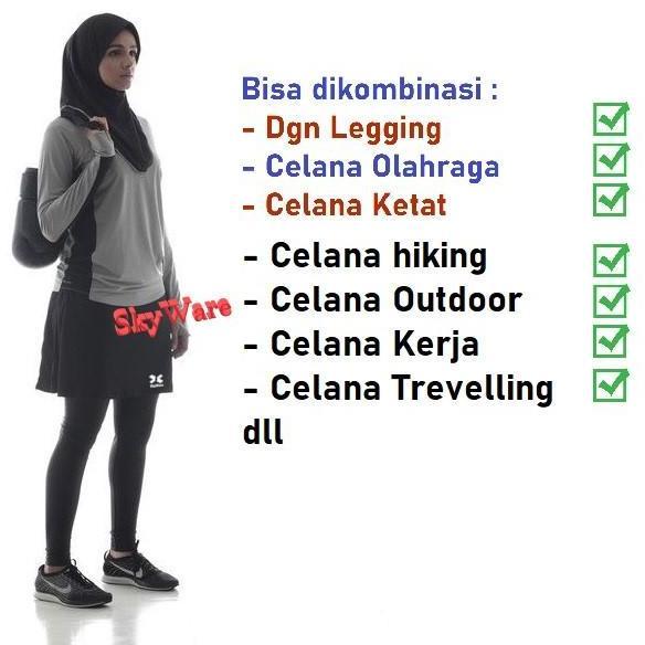 Lansungkirim- Rok Penutup Celana Ketat (Legging) Mini Skirt Casual Olahraga Lari Senam Tennis Zumba 