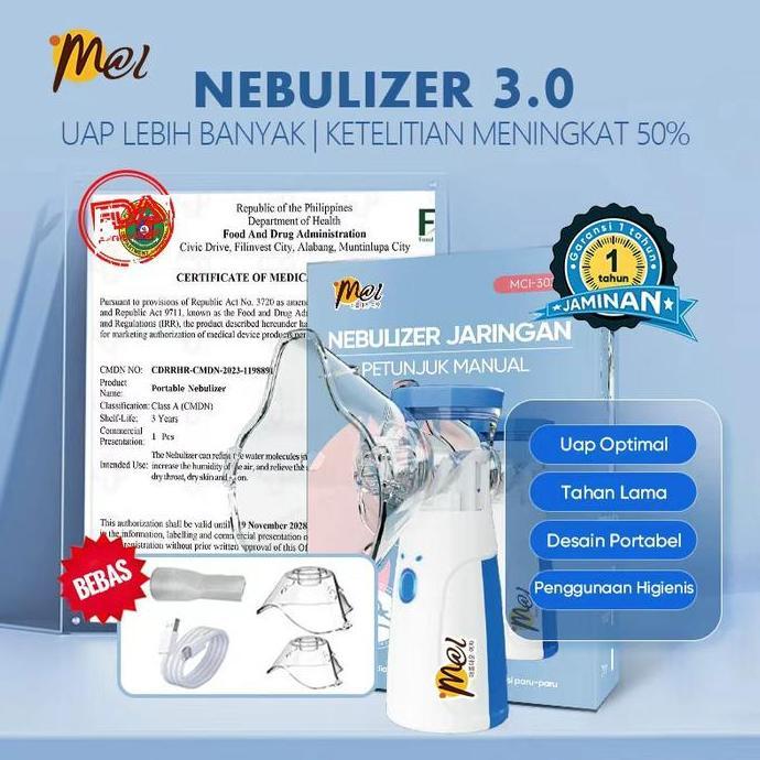 davindakar54 - mci nebulizer portabel mesh alat uap bantu pernafasan asma inhalasi/ alat nebulizer a