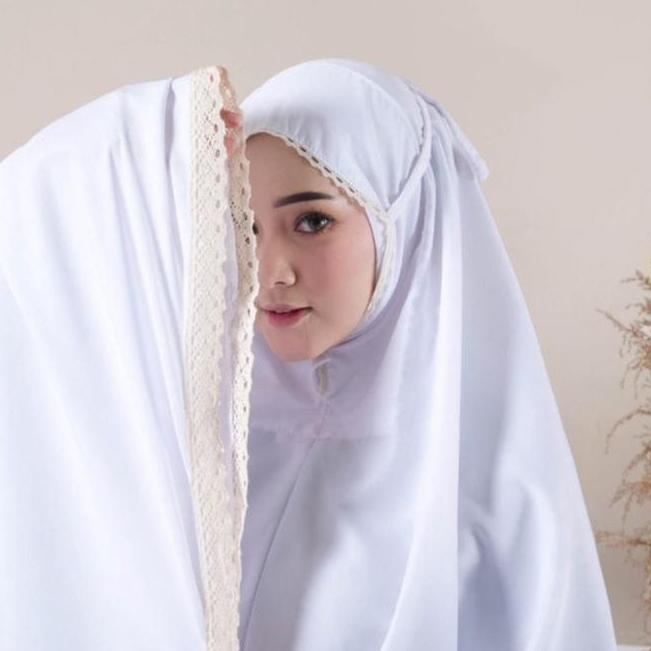 Mukena Dewasa Daily Premium Mukenah Santri Pondok Katun Jumbo Renda Rajut Simpel Nyaman Murah Berkua