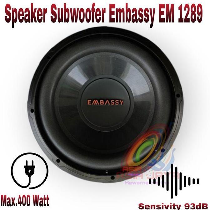 Speaker Subwoofer 12 inch Embassy EM1289 EM 1289 Speaker terlaris