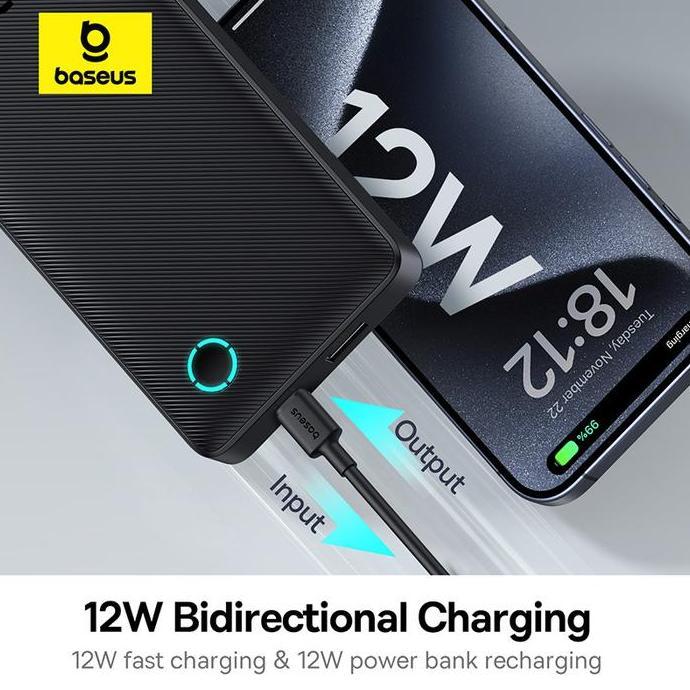 Lansungkirim- Baseus Powerbank Airpow Air Lite 10000Mah | 12W Pd | Input Type C & Output Type C & Us