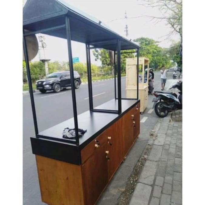 Terlaris Gerobak Jualan Booth Jualan Booth Portabel Kayu Jati Belanda
