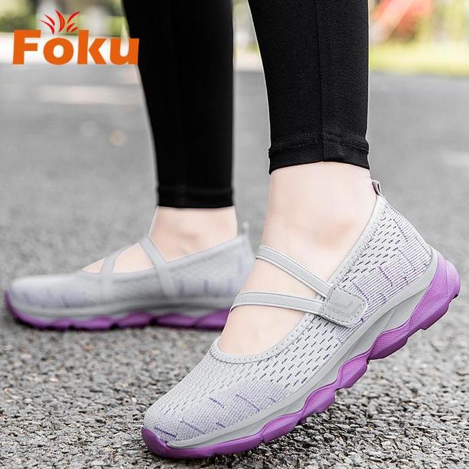 FOKU Sepatu Sneakers Wanita Outdoor Sepatu Wanita Kasual Terbaru terlaris
