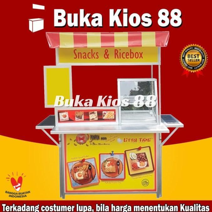 Terlaris Booth Portable Etalase + Stiker Chicken Ukuran P.120 Cm L.80 Cm T.80