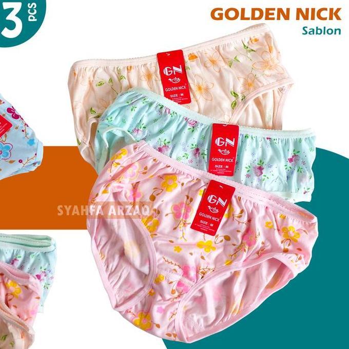 CD GOLDEN NICK MOTIF | CELANA DALAM WANITA DEWASA | GOLDEN NICK SABLON