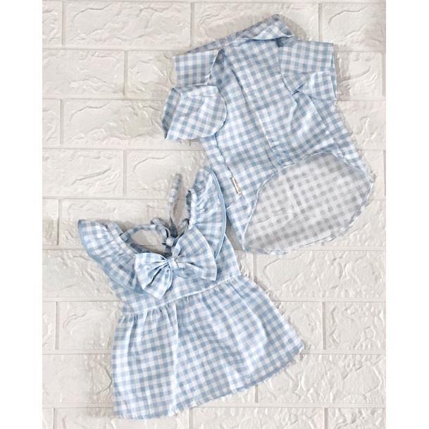 [SF] baju couple anjing kucing baju kembaran anjing kucing lucu model kotak baju anjing kucing dog c