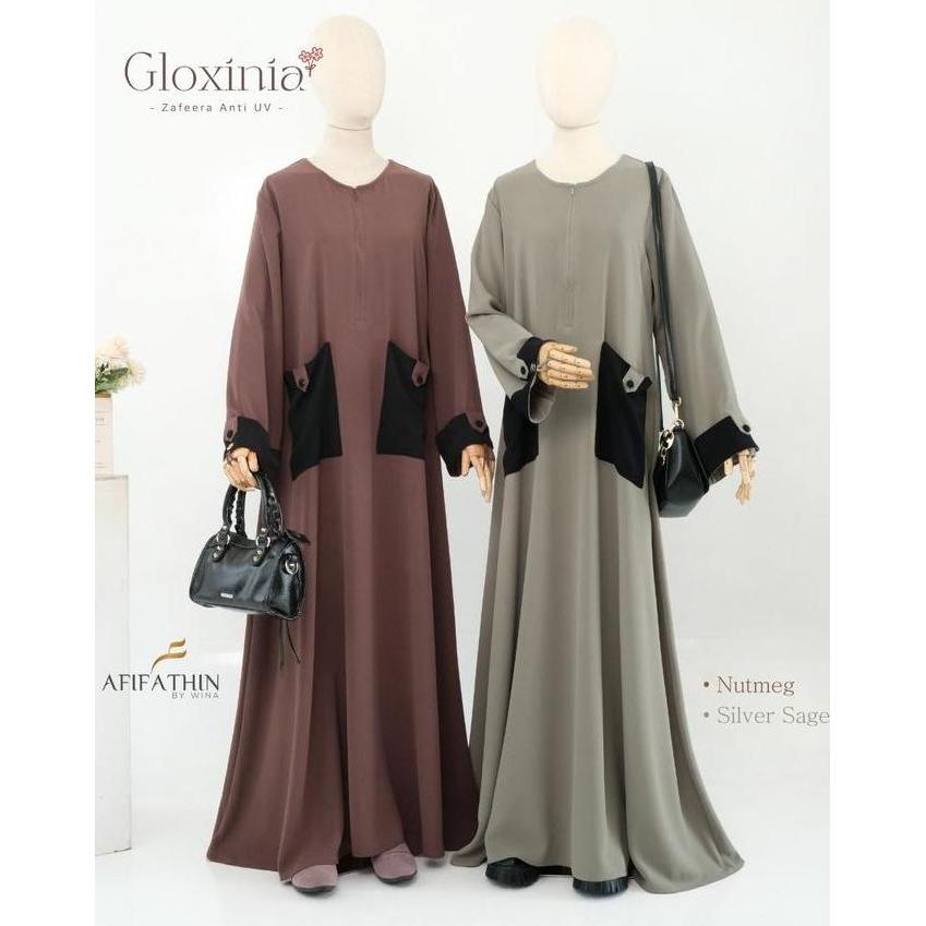 Gloxinia by Afifathin Gamis Abaya Set Khimar Gamis Abaya Syari