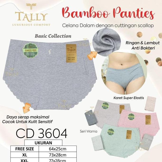 TALLY Cd Wanita Seamless 3604 bahan KATUN bambu Anti Bakteri