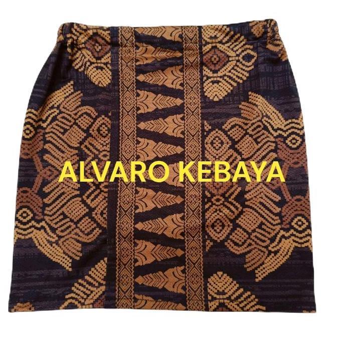 rok span pendek melar bawahan kebaya seksi diatas lutut motif batik cantik spa mini wanita Karet Fit