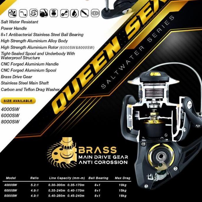 reel daido queen sea spin sw 6000 power handel