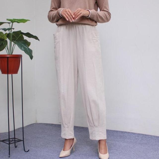 Celana Ziva Pants | Celana Pants Linen Kekinian| Pants Wanita Linen