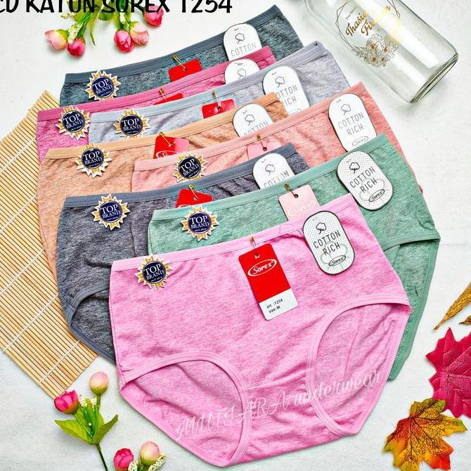 Celana Dalam katun Sorex 1254/Celana Dalam Basic Sorex Ukuran M-XL Celana Dalam Wanita Katun Midi