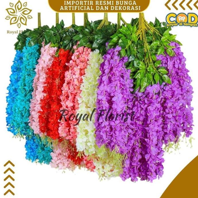 urbanstoreempat_ - wisteria jumbo lusinan/bunga wisteria juntai dekorasi wedding/bunga hiasan dindin