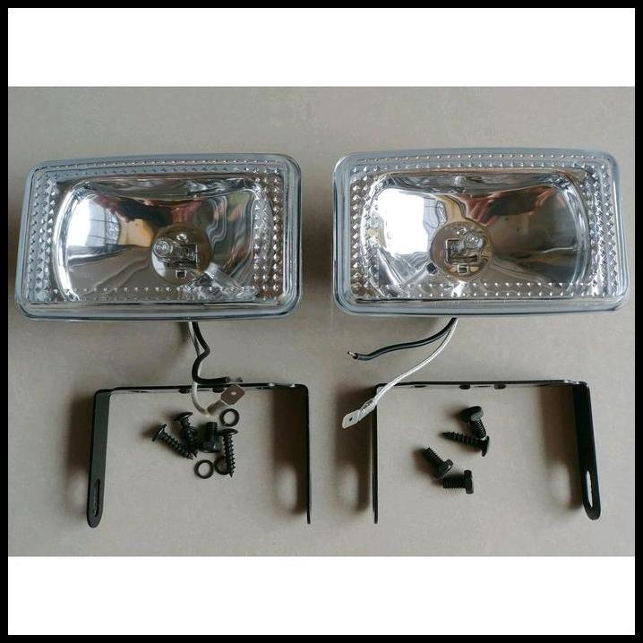 TERBARU FOGLAMP BUMPER DEPAN MOBIL MODEL KOTAK PERSEGI KACA CLEAR BENING KUNING DAN RAINBOW UNIVERSA