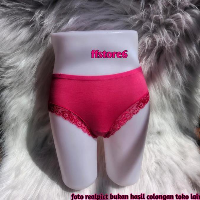 FF STORE88 CD Dalaman Wanita Renda Bahan Katun Premium M L XL XXL XXXL Isi 3,6 & 12 Pcs -  Lembut Ny