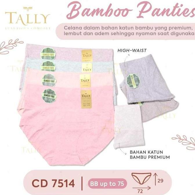 Celana Dalam Wanita JUMBO TALLY 7514 - Bahan Katun Bambu Seamless